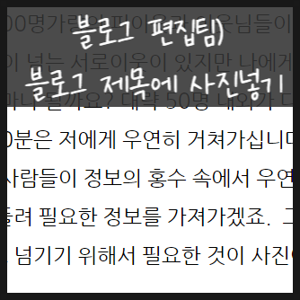  블로그 편집팁)블로그 제목에 사진넣기