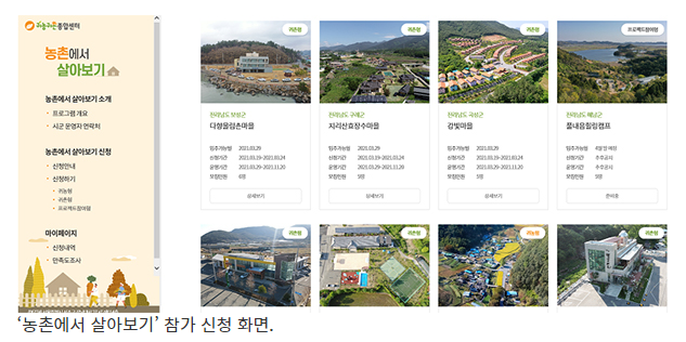 ‘농촌에서 살아보기’ 전국 80개 시·군서 본격 운영 ‘농촌에서 살아보기’ 전국 80개 시·군서 본격 운영