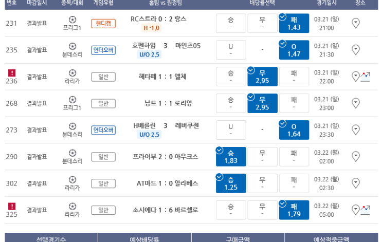 프로토 Proto 3월 22일 주말 경기 간신히 건진 2조합 프로토 Proto 3월 22일 주말 경기 간신히 건진 2조합