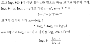  로그의 밑 변환 공식