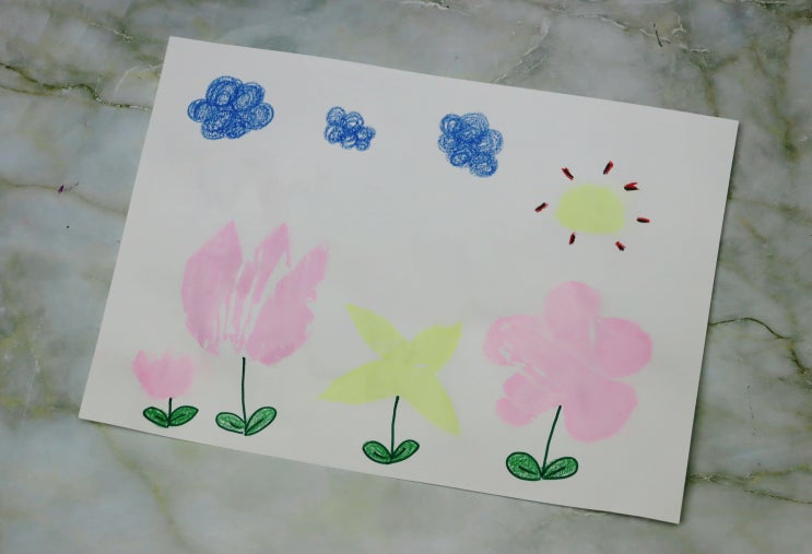 엄마표미술 : 습자지로 봄꽃 만들기
