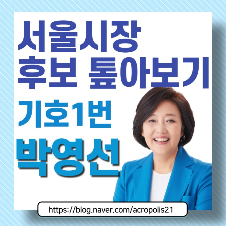  서울시장 후보 톺아보기 (박영선)