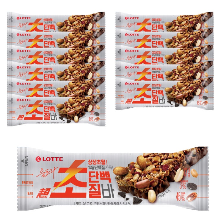 가성비갑 롯데제과 초 단백질바, 40g, 12개 좋아요 가성비갑 롯데제과 초 단백질바, 40g, 12개 좋아요