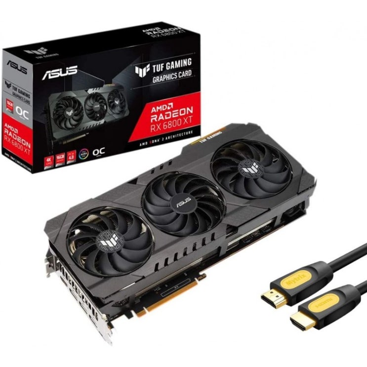 선택고민 해결 ASUS TUF Radeon RX 6800 XT OC Graphics Card DirectX 12 Ultimate 16GB 256-Bit GDDR6 PCI Expre