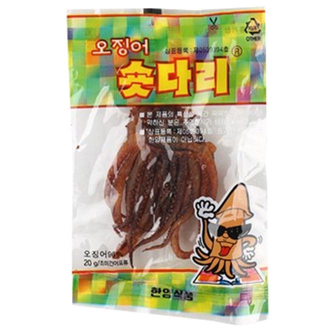 선호도 높은 한양식품 오징어 숏다리, 20g, 1개 좋아요 선호도 높은 한양식품 오징어 숏다리, 20g, 1개 좋아요
