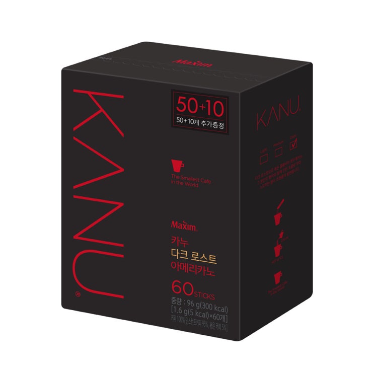 리뷰가 좋은 맥심 카누 다크 로스트 아메리카노, 1.6g, 60개 좋아요 리뷰가 좋은 맥심 카누 다크 로스트 아메리카노, 1.6g, 60개 좋아요