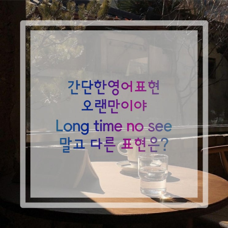  간단한영어표현:오랜만이야:Long time no see말고 다른 표현은?