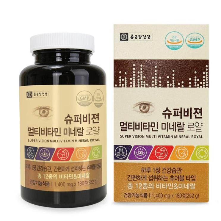 가성비 뛰어난 종근당건강 슈퍼비젼 멀티비타민 미네랄 로얄, 1400mg, 1병 추천합니다