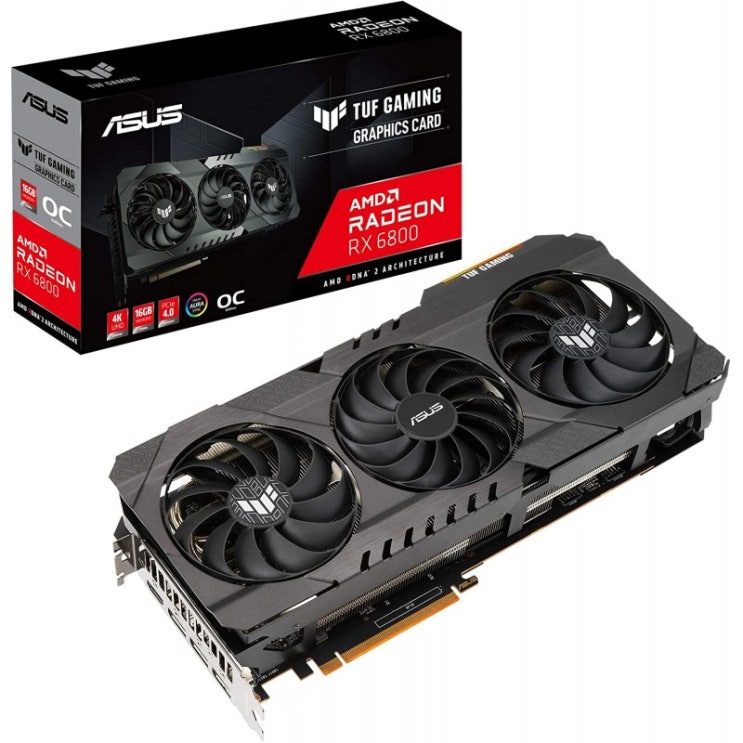 가성비 뛰어난 ASUS TUF Gaming AMD Radeon RX 6800 OC Edition Graphics Card (PCIe 4.0 16GB GDDR6 HDMI 2.1 Di