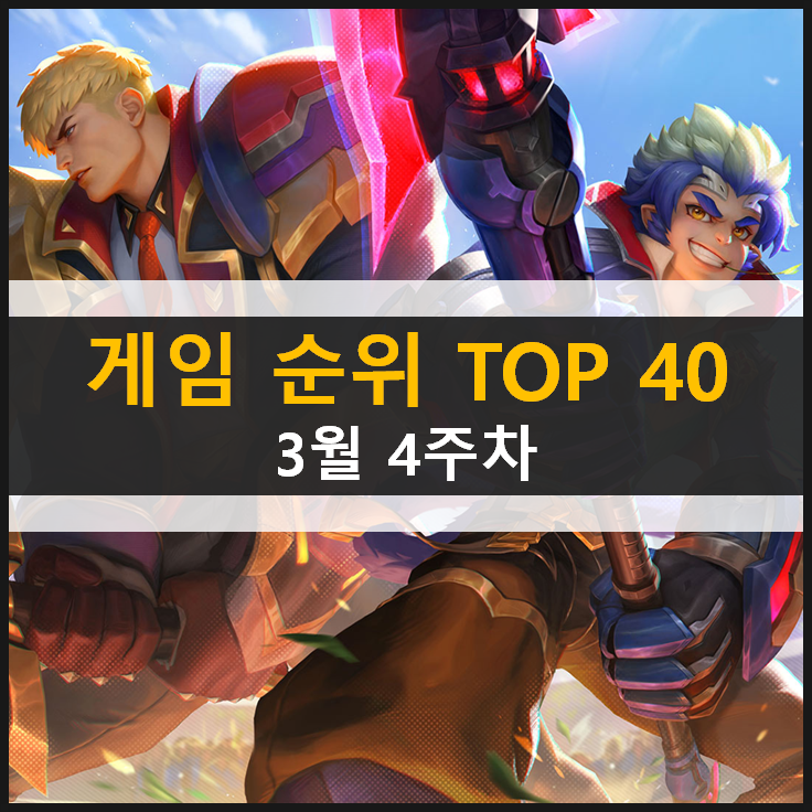 추천 모바일 PC온라인 스팀 게임 순위 TOP 40 / 3월 4주차 추천 모바일 PC온라인 스팀 게임 순위 TOP 40 / 3월 4주차