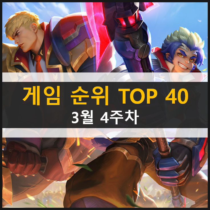 추천 모바일 PC온라인 스팀 게임 순위 TOP 40 / 3월 4주차