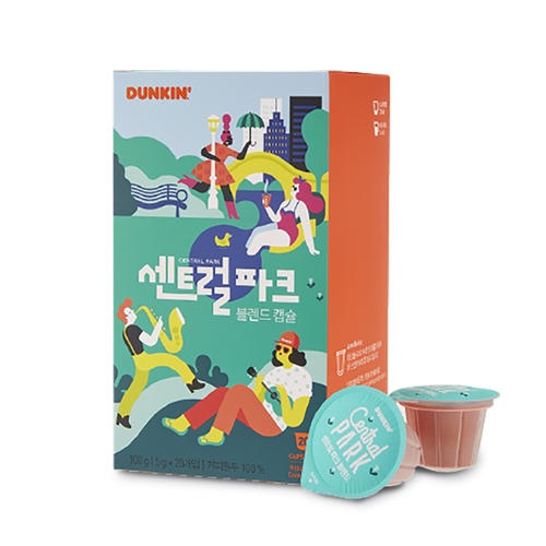 인지도 있는 던킨도너츠 센트럴파크 블렌드 캡슐커피, 5g, 20개 ··· 인지도 있는 던킨도너츠 센트럴파크 블렌드 캡슐커피, 5g, 20개 ···