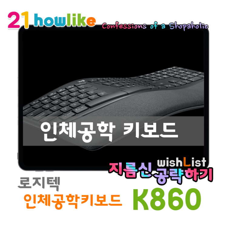  손목이 편한 로지텍의 인체공학 키보드 ergo K860 어떨까?