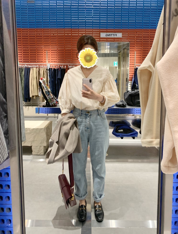  킨더살몬 블라우스 후기 할인 구매방법 KINDERSALMON Balloon Blouse Cream