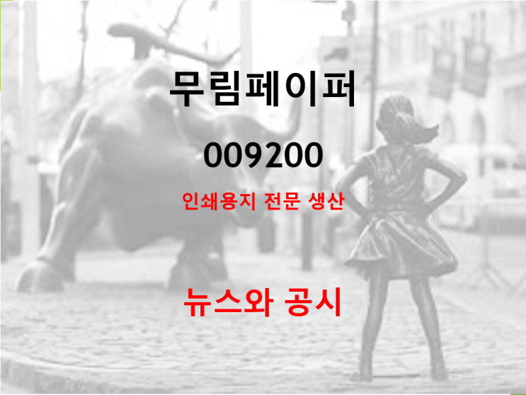  인쇄용지 전문생산 무림페이퍼 뉴스 및 공시 (feat. 친환경 종이빨대 FDA와 BfR 테스트 통과)