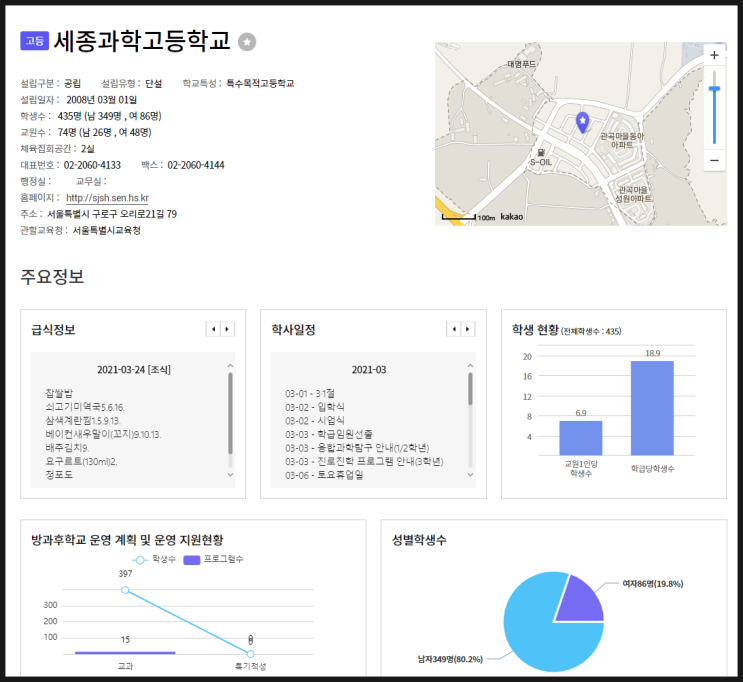 학교알리미 :: 전국 학교 정보 파악하기!