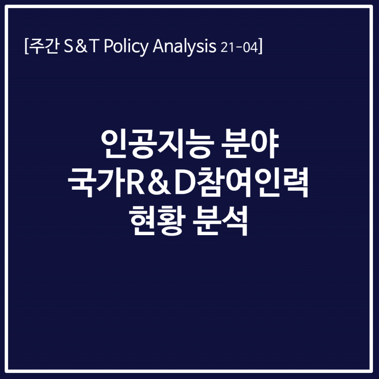  인공지능 분야 국가R&D참여인력 현황 분석