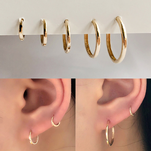 잘나가는 유비드 14k 정품 골드 미니 볼드 원터치 심플 데일리 링 귀걸이 낱개 좋아요 잘나가는 유비드 14k 정품 골드 미니 볼드 원터치 심플 데일리 링 귀걸이 낱개 좋아요