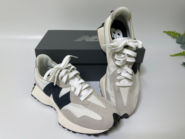 뉴발란스327 씨솔트 흰검 D 네이비로고 NB MS327FE 데일리 뉴발운동화 추천