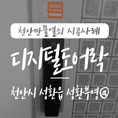  천안 도어락/ 성환 열쇠, 천안만물열쇠에서 천안시 서북구 성환읍 매주리 지역에 위치한 성환 부영1차 아파트 자동 잠금장치 혜강 SP-2100 푸시풀도어락 설치 시공 사례, 천안열쇠