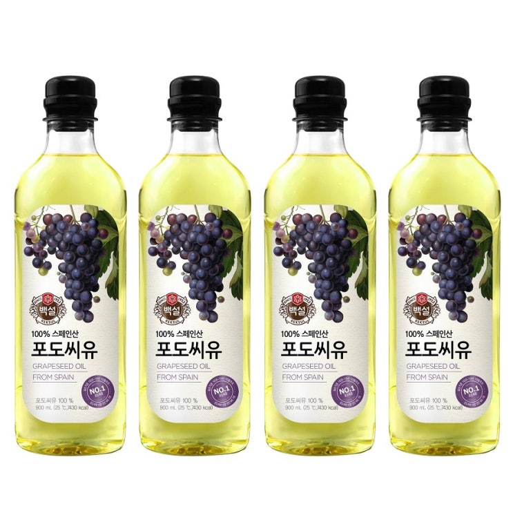 잘나가는 백설 포도씨유, 900ml, 4개 좋아요