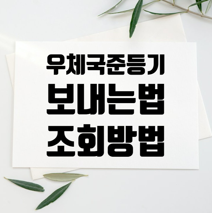  우체국 준등기 조회 보내는법 정리