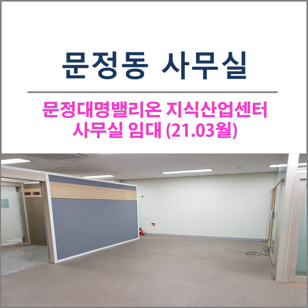 송파구 문정동 문정대명밸리온 지식산업센터 사무실 임대(21.03)