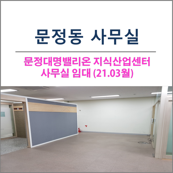  송파구 문정동 문정대명밸리온 지식산업센터 사무실 임대(21.03)