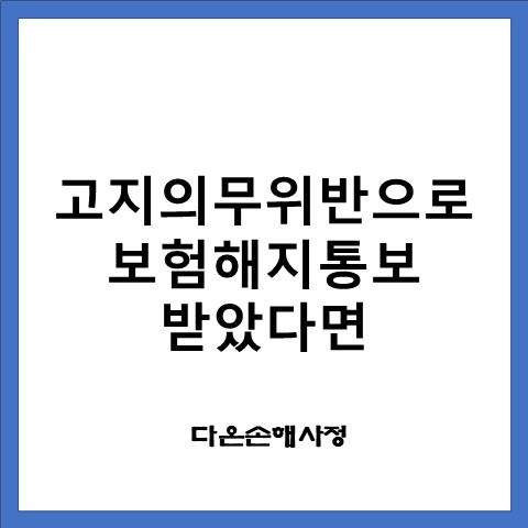  고지의무 위반으로 해지통보 받았다면 정당한지 검토해 보세요.
