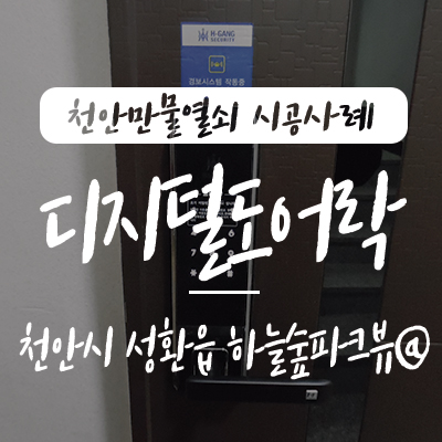  성환열쇠/ 천안 도어락 열쇠, 천안만물열쇠에서 천안시 서북구 성환읍 성월리 지역에 위치한 하늘숲파크빌 현관문 자동 잠금장치 혜강 TM700 일체형 주키 도어락 설치 시공 사례
