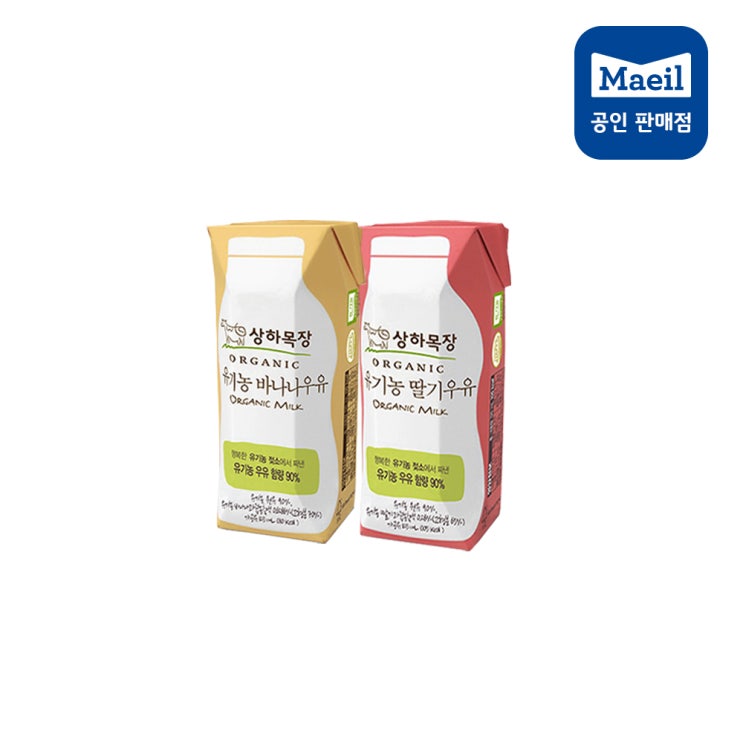 인기있는 상하목장 유기농 우유 24P 세트, 1세트, 딸기맛 125ml 12p +바나나 125ml 12p ···