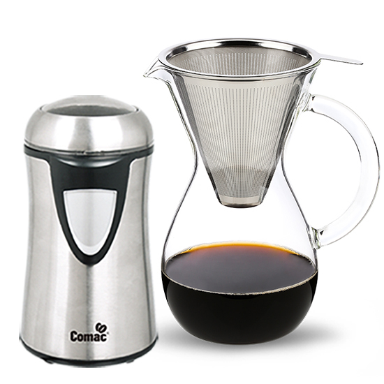 인기 많은 코맥 스텐필터 카라페 커피드립 세트 600ml DG1 + 전동 커피그라인더 ME1, 혼합색상, 1세트 추천합니다