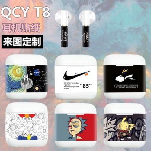 최근 많이 팔린 QCY무선이어폰 qcyt8 스티커를 적용한 캐릭터 3M 스크럽 필름 qcy t8s 블루투스 이어폰 스티커, 01 QCY T8 스티커 보청기 추천해요