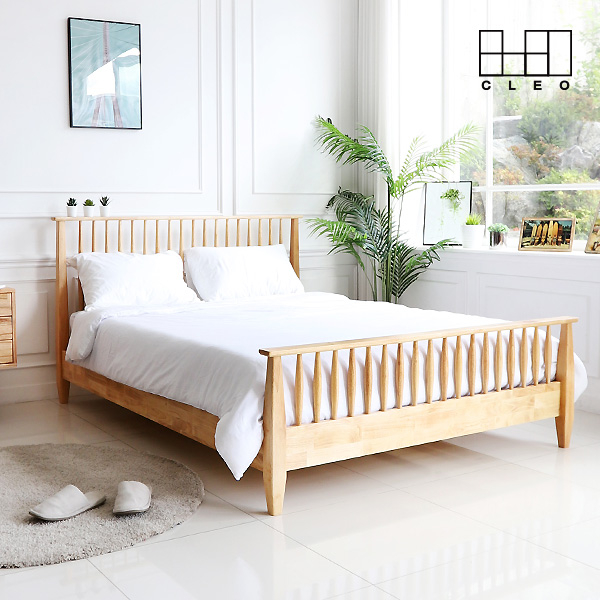 최근 인기있는 끌레오 펜즈 고무나무 통깔판 슈퍼싱글 퀸 킹 원목 침대 CL362, 고무나무 원목 ···