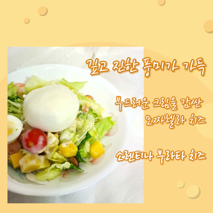  부드러운 크림을 감싼 모짜렐라 치즈, 소렌티나부라타치즈