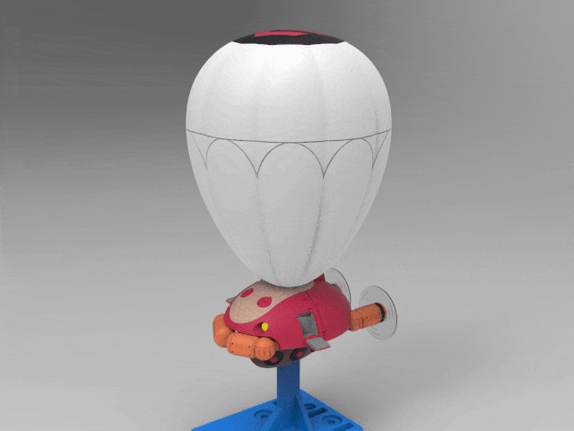 신비한 바다의 나디아 - 11) 그라탱1 열기구 풍선 보조 파트 3D 모델링 1차 완료
