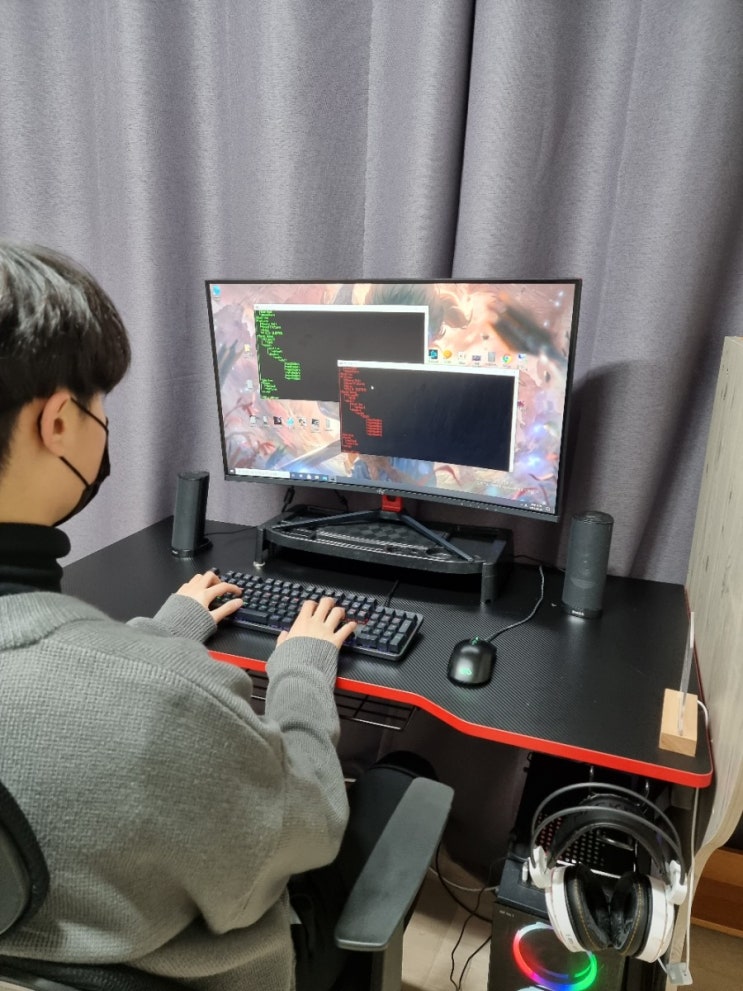 1인용컴퓨터책상 에이픽스 GD001 1200 게이밍책상 후기
