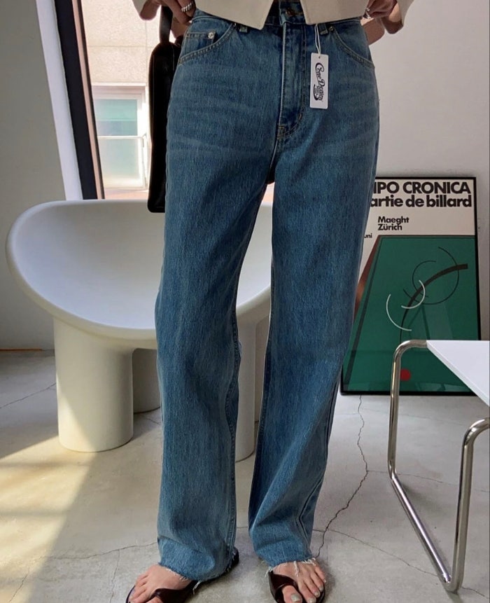 런던플랏 콘데님 팬츠 롱 스트레이트 일자 청바지 중청,블랙 콘 밀사 원단으로 퀄리티에 반....