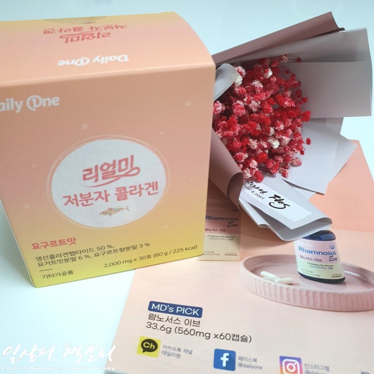  처지지말고 챙기자! 피쉬 콜라겐 추천! <데일리원 리얼미 저분자 콜라겐 요구르트맛>