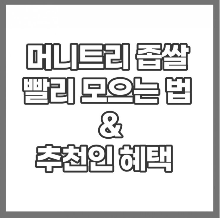 머니트리 추천인(MNUW4849) 좁쌀 앱테크 시작했어요