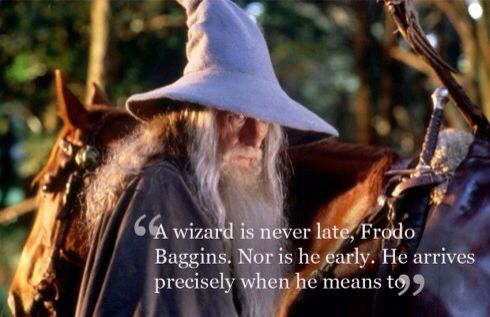  A Wizard Is Never Late. Nor Is He Early.
