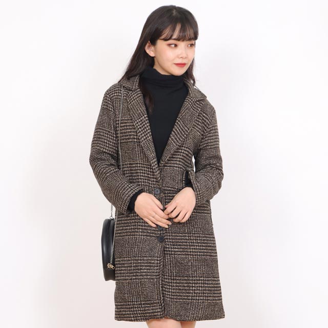 가성비 좋은 페이퍼먼츠 여성용 딥 카라 체크 모직 미디 코트 13568 추천합니다 가성비 좋은 페이퍼먼츠 여성용 딥 카라 체크 모직 미디 코트 13568 추천합니다