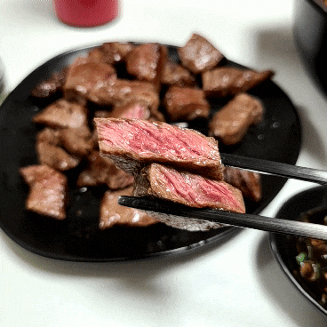  백억하누 1++ 한우 투뿔한우 소고기 살치살 맛있게먹기!_!