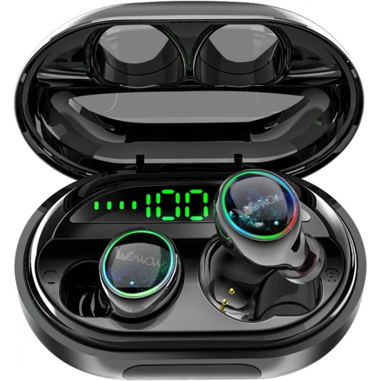 최근 인기있는 Wow Wireless 이어폰 C5S in-ear 헤드폰 블루투스 5.0 True Auto Pairing 이어버드와 140H Playtime Best Sport 무선