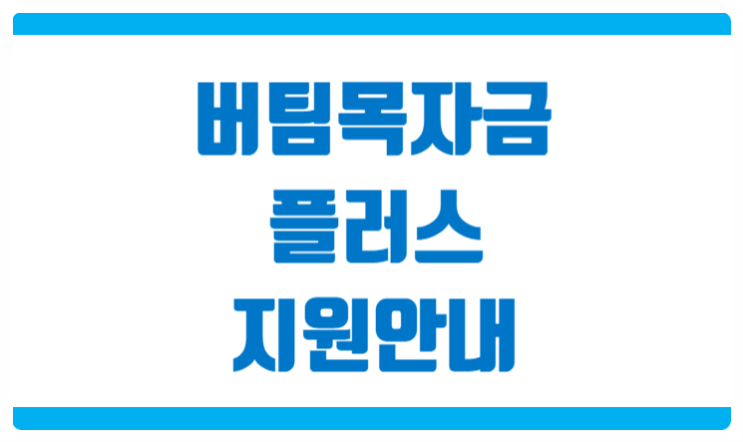  버팀목자금 플러스 소상공인 버팀목자금 4차지원 내용 안내