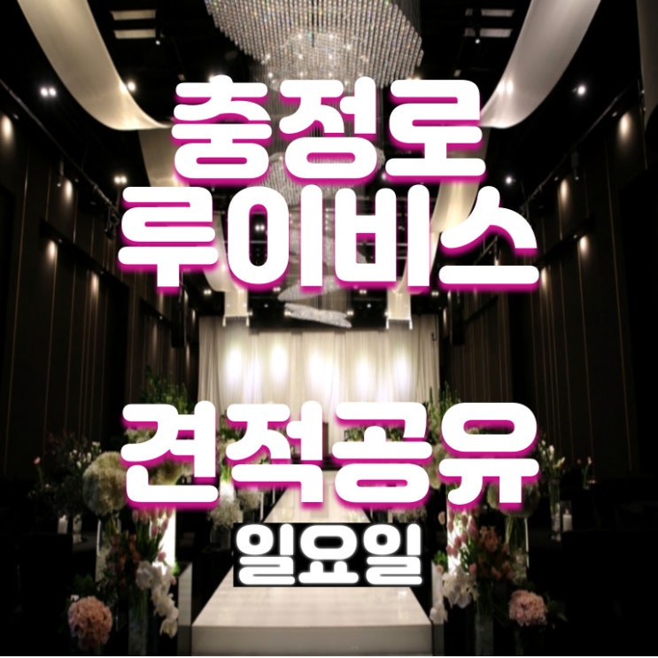  충정로 루이비스 웨딩홀 22년 비수기 일요일 견적공유