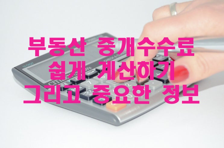  부동산 중개수수료 계산기 알아야 제대로 쓴다(feat. 정확하게)