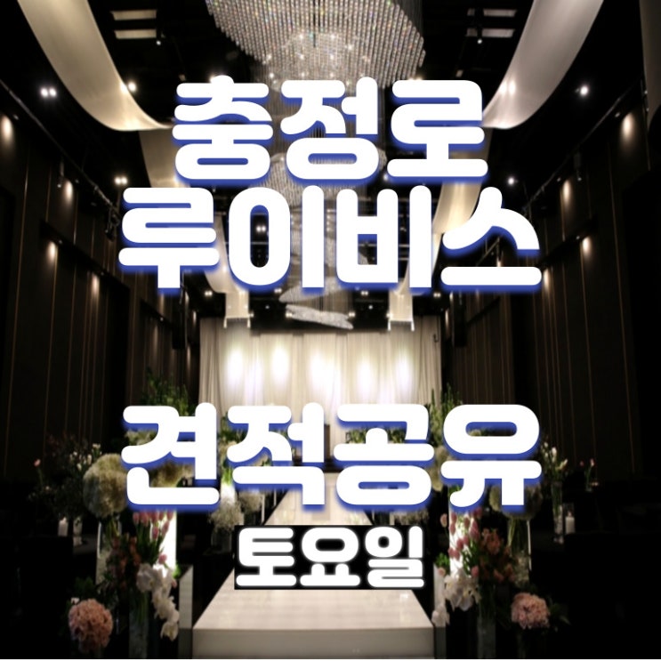  충정로 루이비스 웨딩홀 22년 비수기 토요일 견적공유