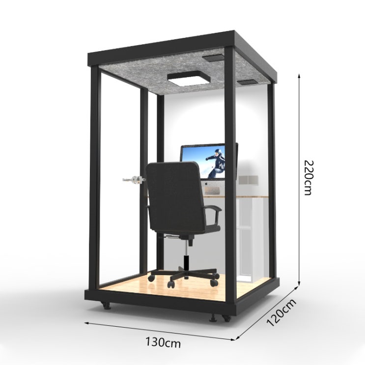 인기 많은 방송 bj 방음부스 이동식 바퀴형 조립형 부스 가정용, 투명 (1.3x1.2x2.2) 일반 방음 추천합니다