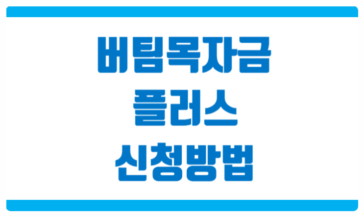  버팀목자금 플러스 소상공인 버팀목자금 4차 신청방법